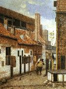 Jacobus Vrel Street Scene with Two Figures Walking Away china oil painting reproduction